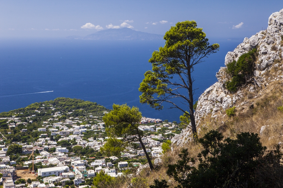 Anacapri seen during the descent  from the island's highest point, Mt. Solaro