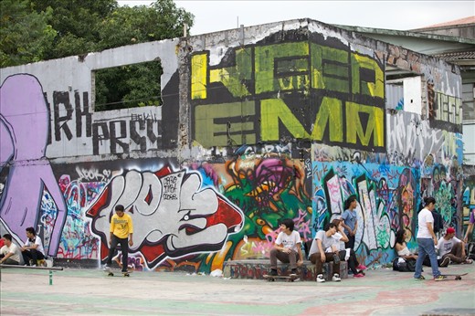 Constantly evolving wall of street art.