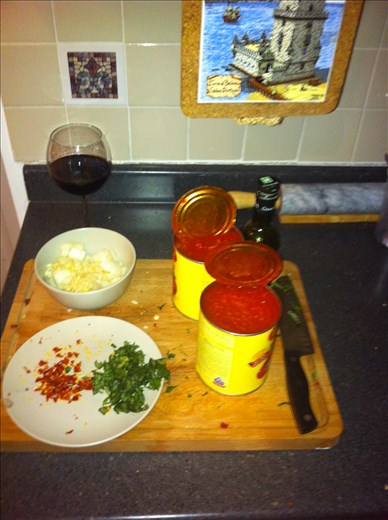 Chopped Ingredients for Sunday Gravy