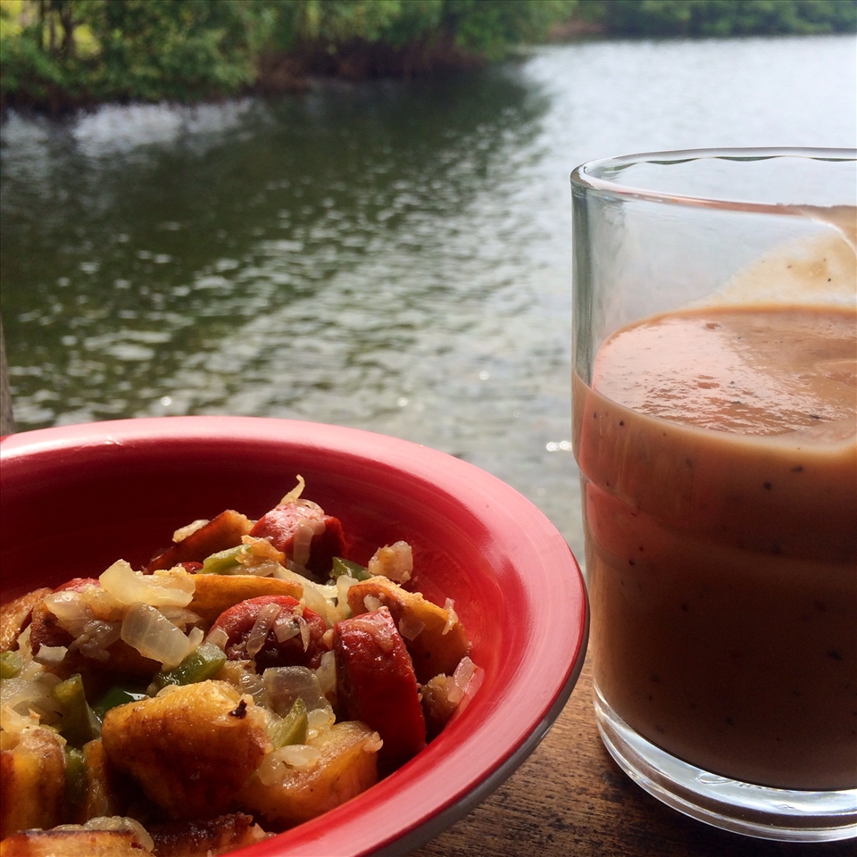 This breakfast was seasoned with the adventure of travel.