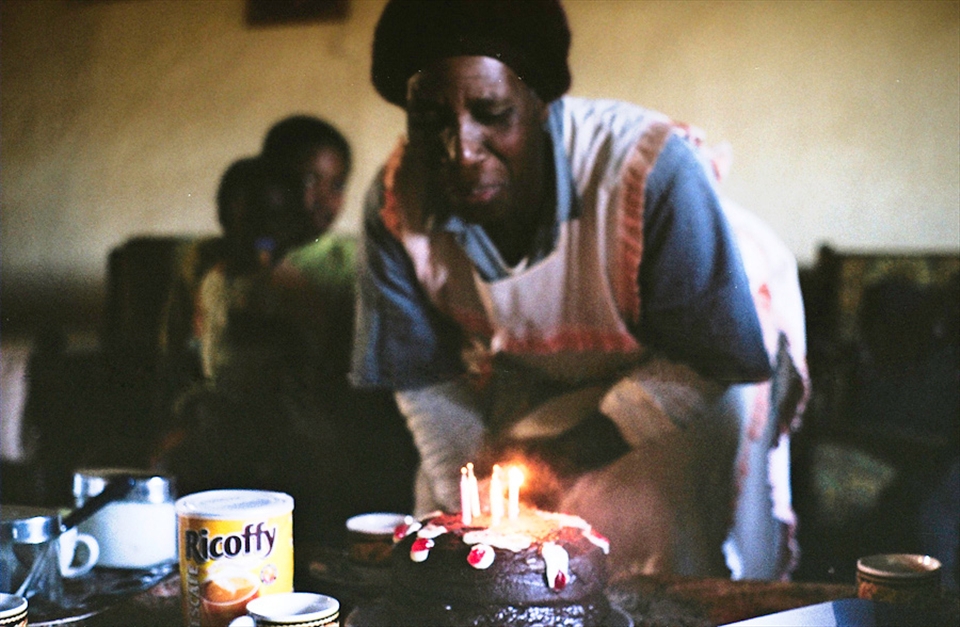 Gertie blowing out her birthday candles