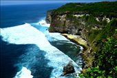 Uluwatu temple is located on a steep cliff 70 meters high as it has a very beautiful views of that can be seen from the west side of the temple. the view is the Pecatu beach. Pecatu beach has big waves, so it is suitable to be a place for tourists surfing sports.: by smallfoottravellista, Views[859]