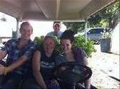 Myself, Brittany, Josh and Jen riding the golf buggy 'Wonka'. Farming 11 acres would be hard without him!: by smchapman03, Views[322]