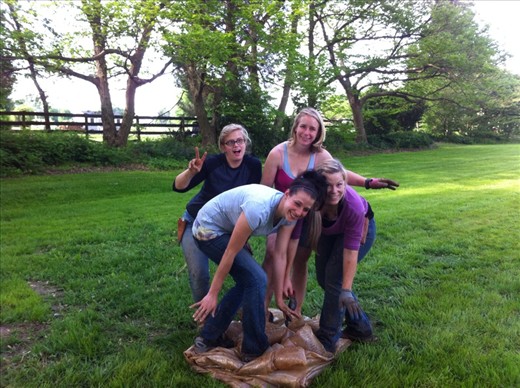 Folding wet muddy plastic. Not as easy as one would think