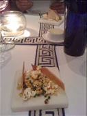 First course grilled corn Parmesan crisps, salami slice, popped corn elegant.: by smithtravel, Views[201]