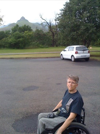 Another beautiful mountain view, with our little Polo car in the background.