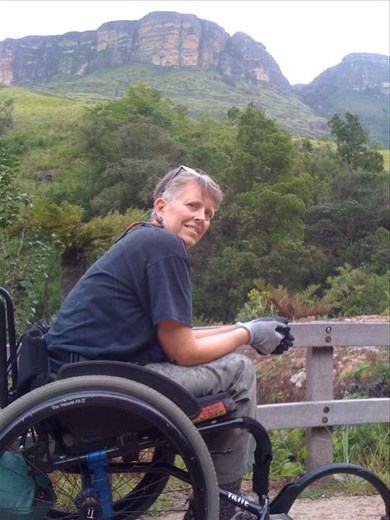 The one accessible trail in Drakensburg.  Check out those mountains.