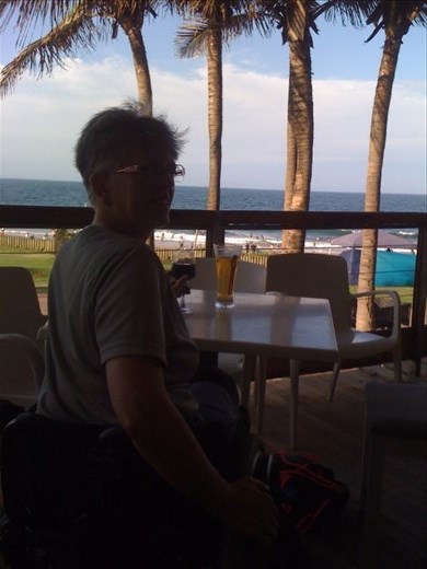 Our dinner spot at the promenade, Piattos.  Great. Jew, sunshine and views of the sky scrapers in Durban.  