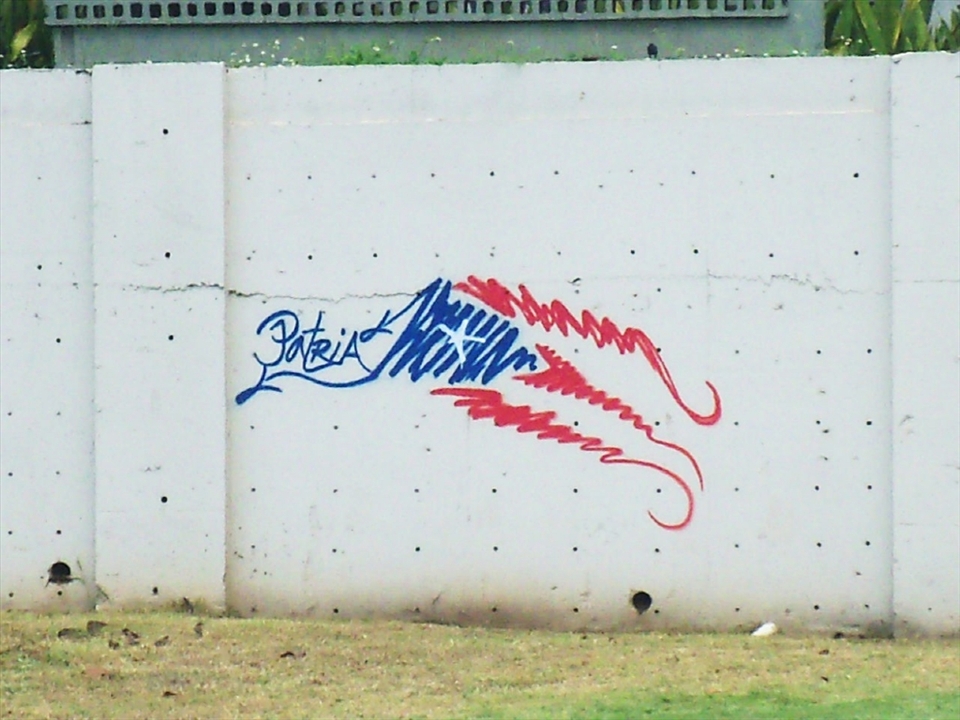 Patria, it means homeland. When I saw this I just had to take a picture of it. It made me feel good inside to know that people still feel pride for their homeland. I know that I am very proud to be a Puerto Rican.