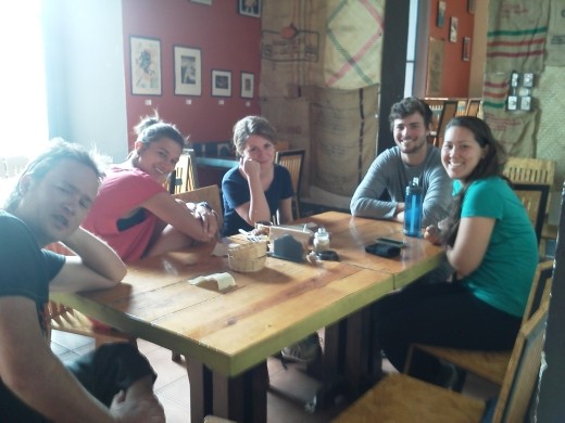 Hostel posse: Mike, Mina, Matilda, Brian & Soniyae.