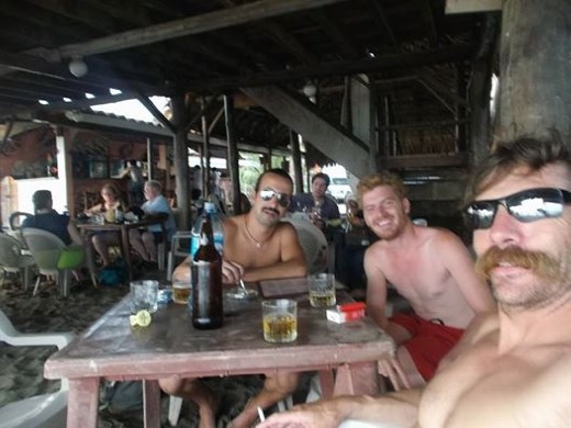 Three staches at the beach near Penitas. 