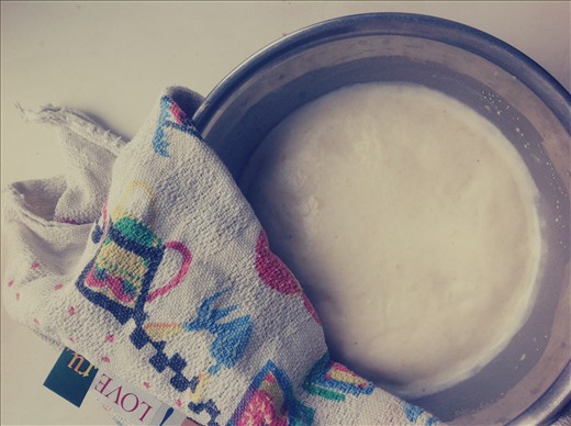 Step 1. How we prepare a predough for the rasstegai!