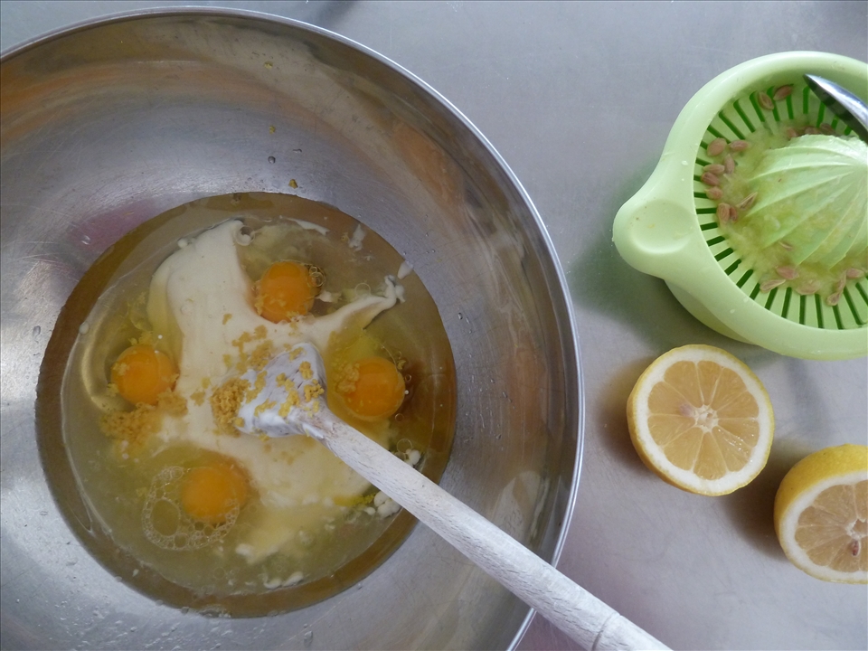 All the wet ingredients together. 