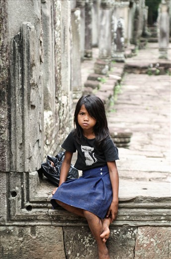 Girl siting in a frame