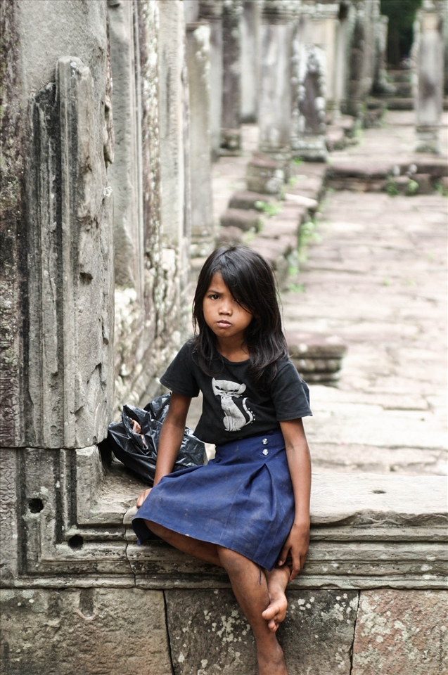 Girl siting in a frame