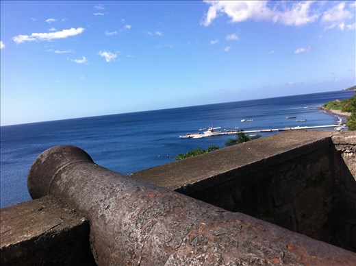 In Martinique: eating hamburgers from a small, local eatery 