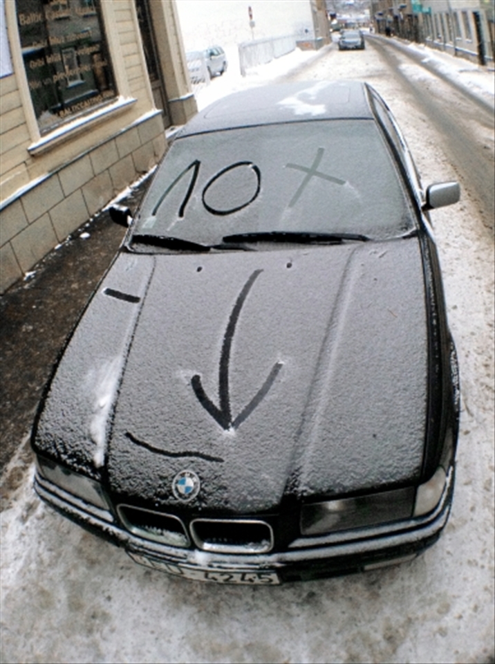 Local joke; There's a custom amongst young russians in Riga to drive black bmws.