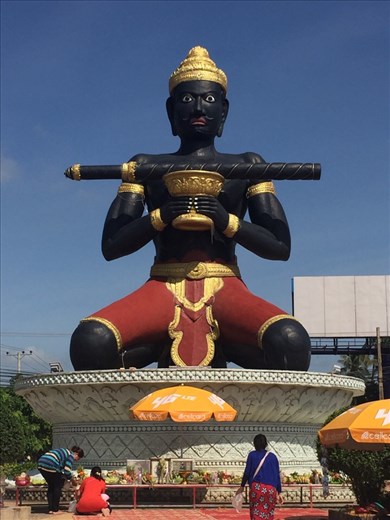 The statue entering Battambang which means Lost Stick in Khmer (the language of Cambodians). Here is the prince with his tick before it was lost in the river.