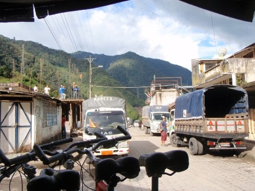 On route home from our bikeride in the back of a truck.  