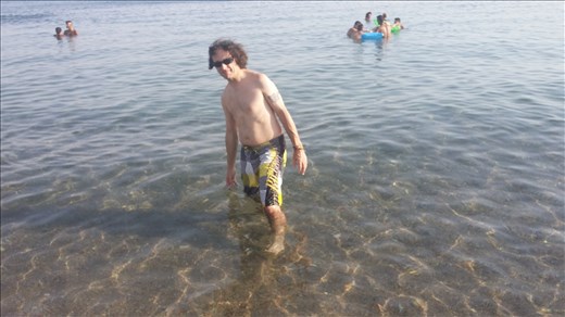 Taking a dip in the Red Sea. Eilat. 