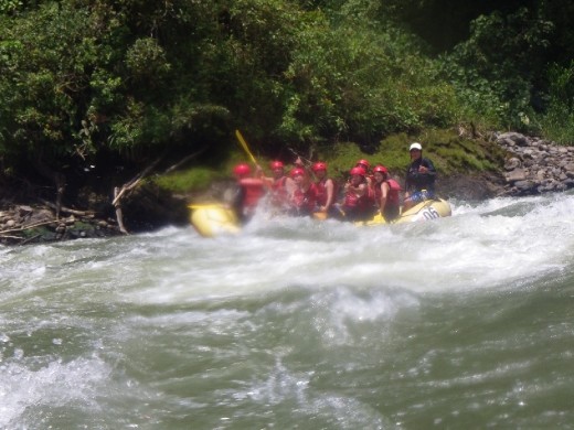Team Bob Marley rafting down the Pastaza River, Baños.