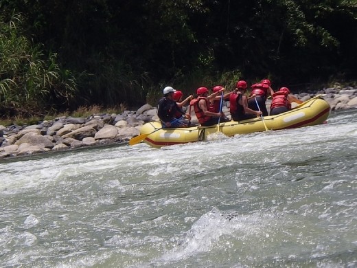 Team Bob Marley rafting down the Pastaza River, Baños.