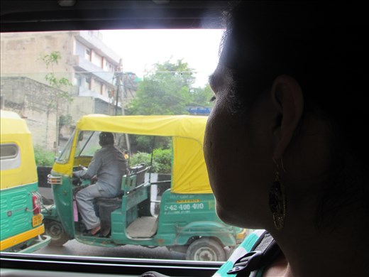 Tuk tuk on the streets of New Delhi. 