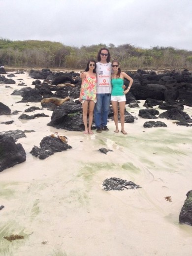 Friends from Guayaquil, Porto Chino Beach. San Cristobal Island. 