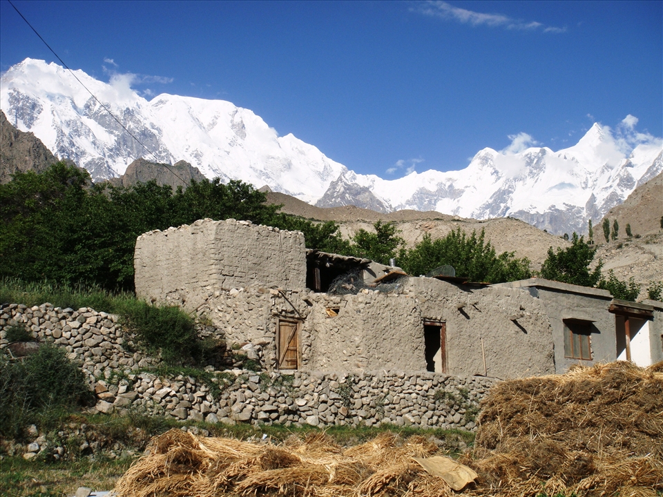 Shisper Peak (6711m) a view from Hussaini Village along the KKH. Potato was the cash crop of the valley but after Attabad disaster there is no access to the down cities of Pakistan therefore people are cultivating wheat for their own use only, all livelihood vanished and people suffering allot in health, education and transportation.