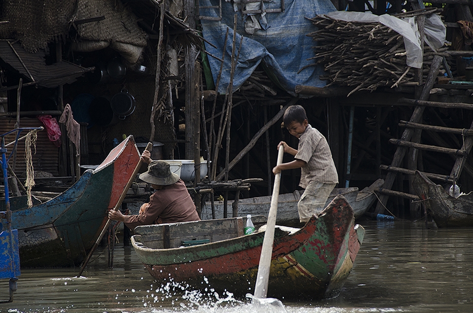 In a village that floods every rainy season, everyone travels by boat.