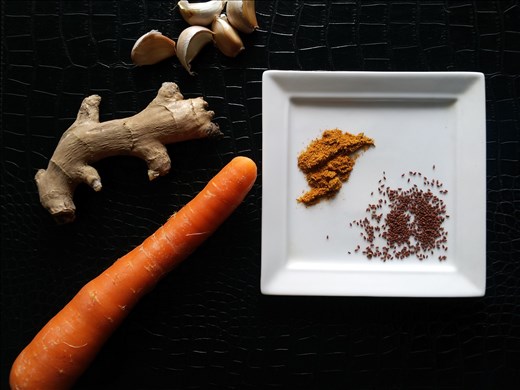 Carrots and various spices