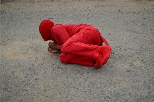 The red evil, moves like a snake to eat his son