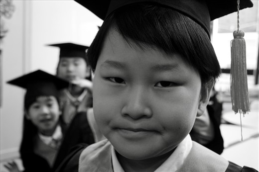 Danny was one of only 8 children to graduate at this start-up kindergarten.
