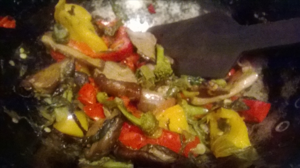 Dish getting ready in the pan