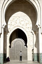 A man during a moment of reflection at the Hassan II Mosque in Casablanca: by ssharom, Views[328]