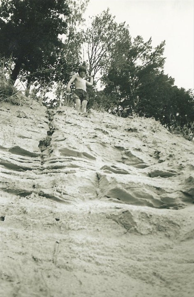 Steep river banks are made of limestone - the porous material gets constantly washed out by the currents of river and precipitation, thus it's next to impossible to return to the same place near the river twice. Still, it's the easiest way to climb down to the river..