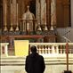 Praying..In a small church a man on his knees prays for forgiveness. by: stacysimmering Views[2010]