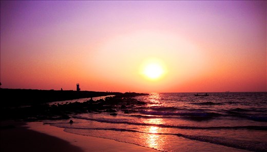 A beautiful sunset overlooking the fishermen