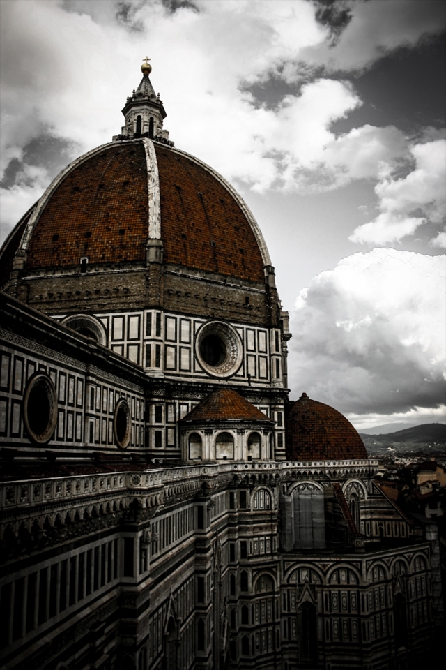 This photo has been taken in Florence Italy from the tower, there could be a classic shot from the top of the tower, but I wanted to shot from here. Like this way, I believe there is a better depth for the photo with the help of clouds.