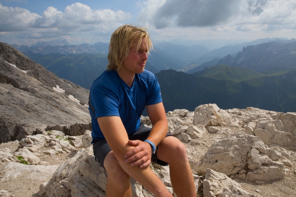 The priceless reward of finally reaching the peak, after an exhausting five hour trek in the sun.

This particular mountain is called Sassopiatto, which ironically translates to 'flat stone'.

From the top on a clear day, you can see the surrounding Dolomite ranges and all the way out to the Austrian and Swiss alps too.