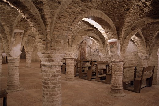 Feeling the blues, a crypte in a church in le Marche