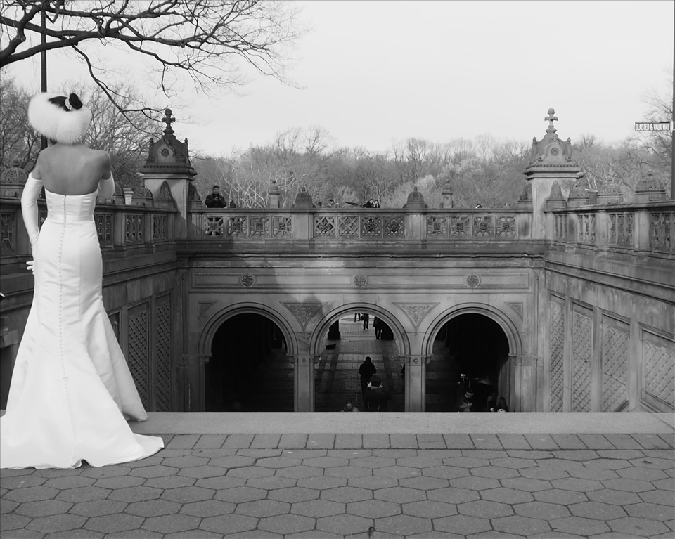 Serendipity: Happened upon this bride while seeking the Bethesda Fountain.