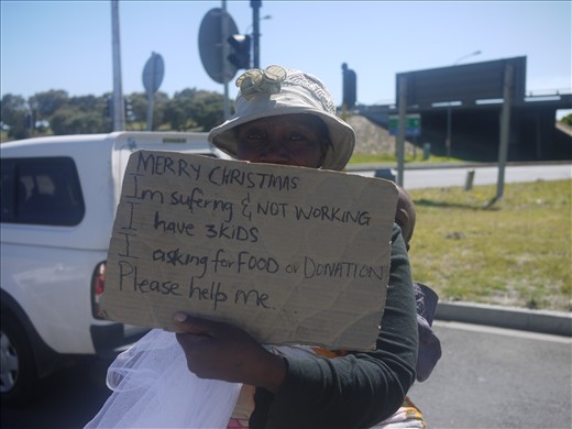 Christmas street begger, Capetown