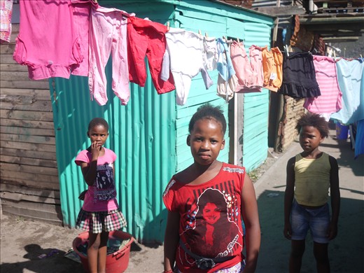 Shanty town dwellings 