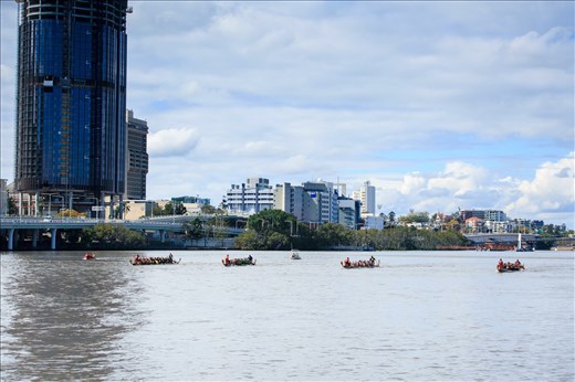On the starting line. I'm in the boat 2nd from the left!