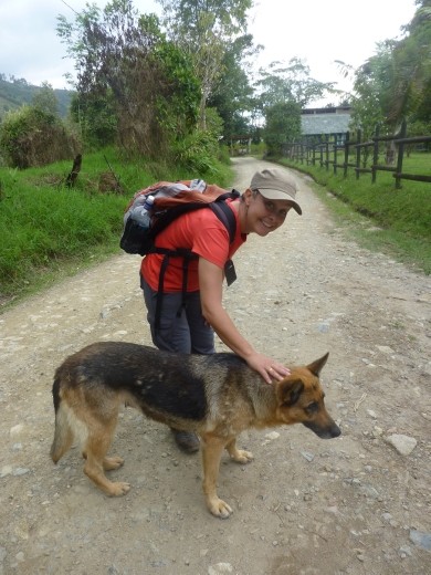 Emma with our guide dog Luna.