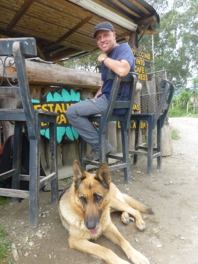 Dog tired after a 30km walk.