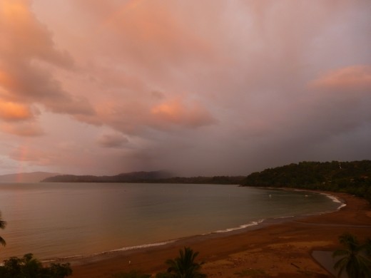 Sunset beer time at the bar at the end of the beach.