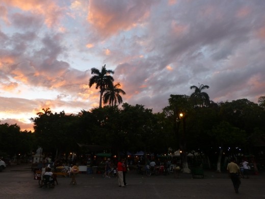 The main square is a hive of activity in Granada.