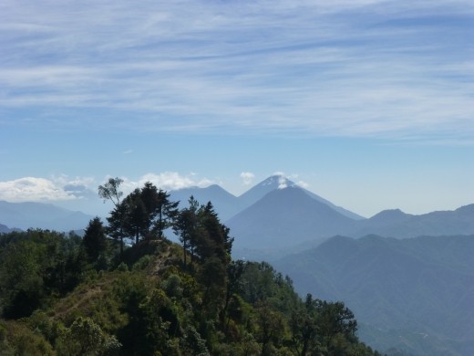 Trekking towards San Pedro volcano.